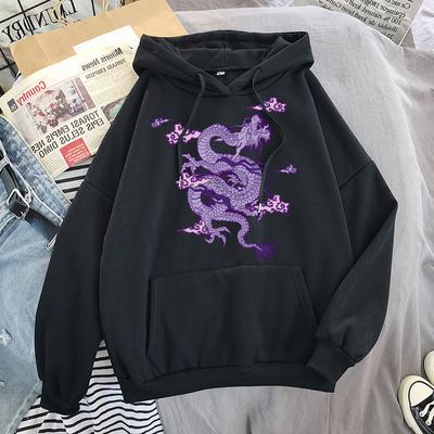 Hip Hop Hoodie Men Cute Kawaii Ullzang Harajuku Dragon Korean Funny Hoodies Vintage Man Sweatshirts Print Punk Y2k Clothes Tops