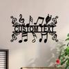 Personalized Music Notes Metal Sign, Music Note Decor, Music Room Decor, Studio Room Bar Decor