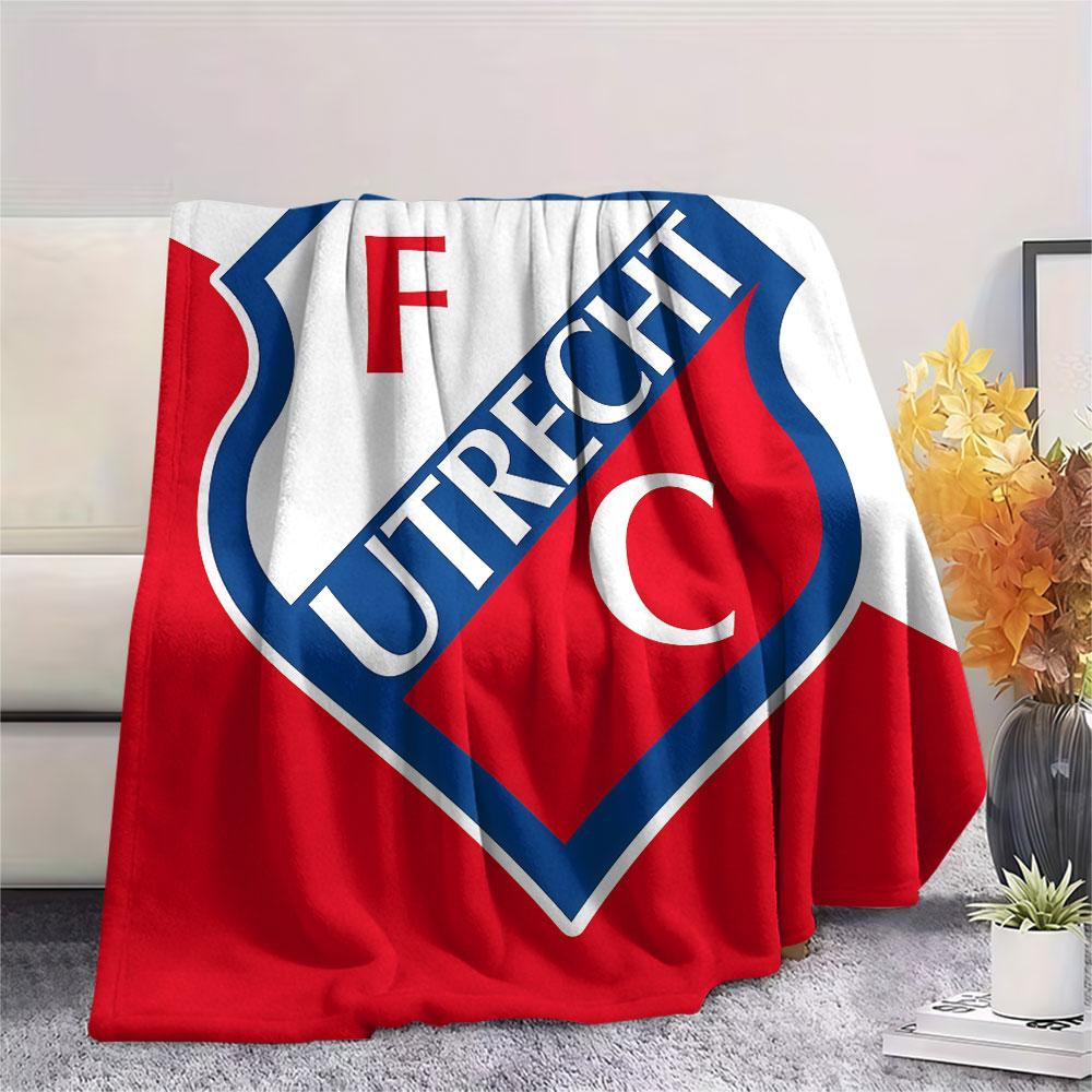 FC Utrecht bedeckte Flanelldecke, weicher Überwurf für Schlafzimmer Sofa, waschbar, Fußballfanartikel, tolles Geschenk.