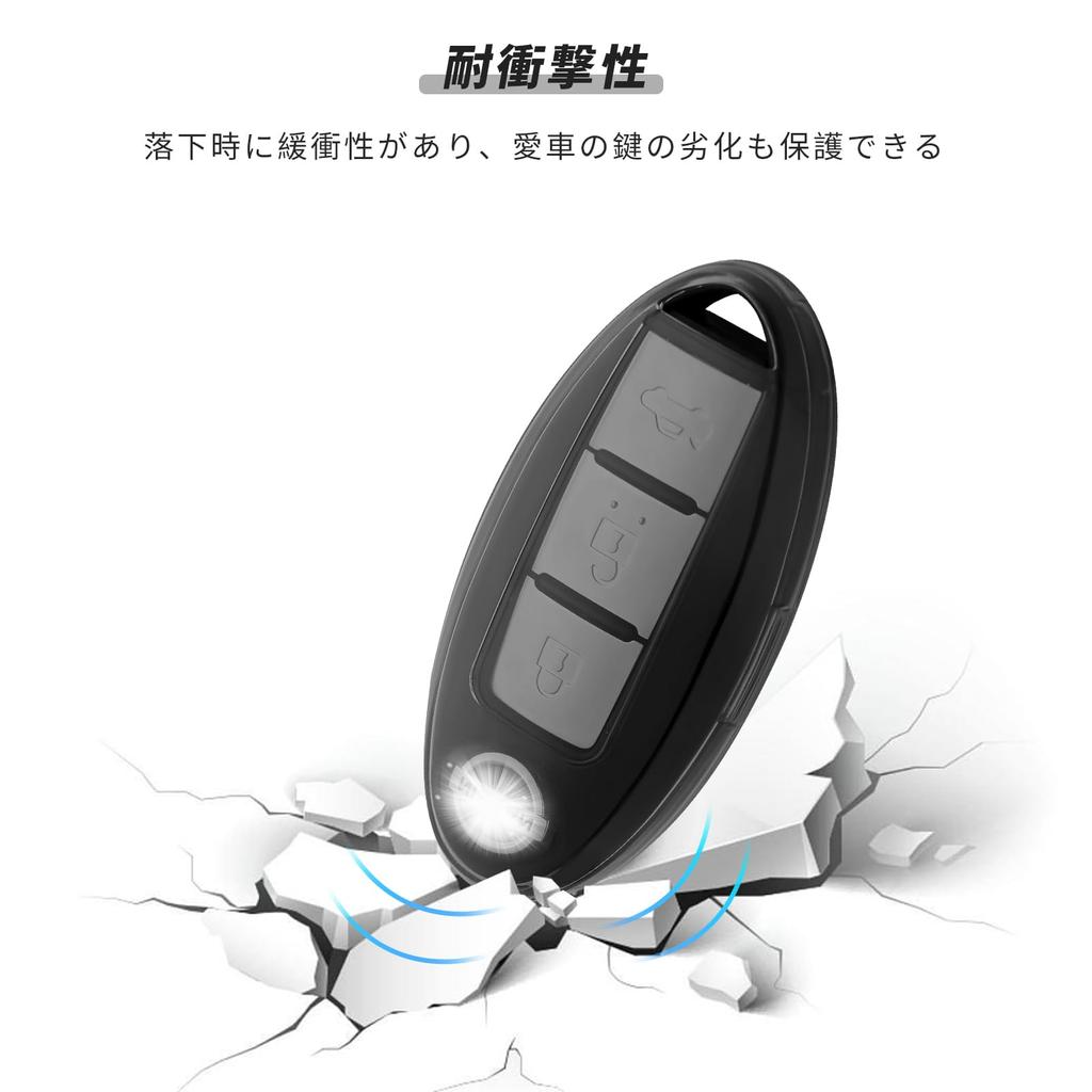 [OFFCURVE] Inteligentne etui na kluczyk do NISSANA Przezroczyste etui odpowiednie do inteligentnego etui na kluczyk do Nissana Luksusowy miękki TPU odporny na zarysowania i kurz brelok,