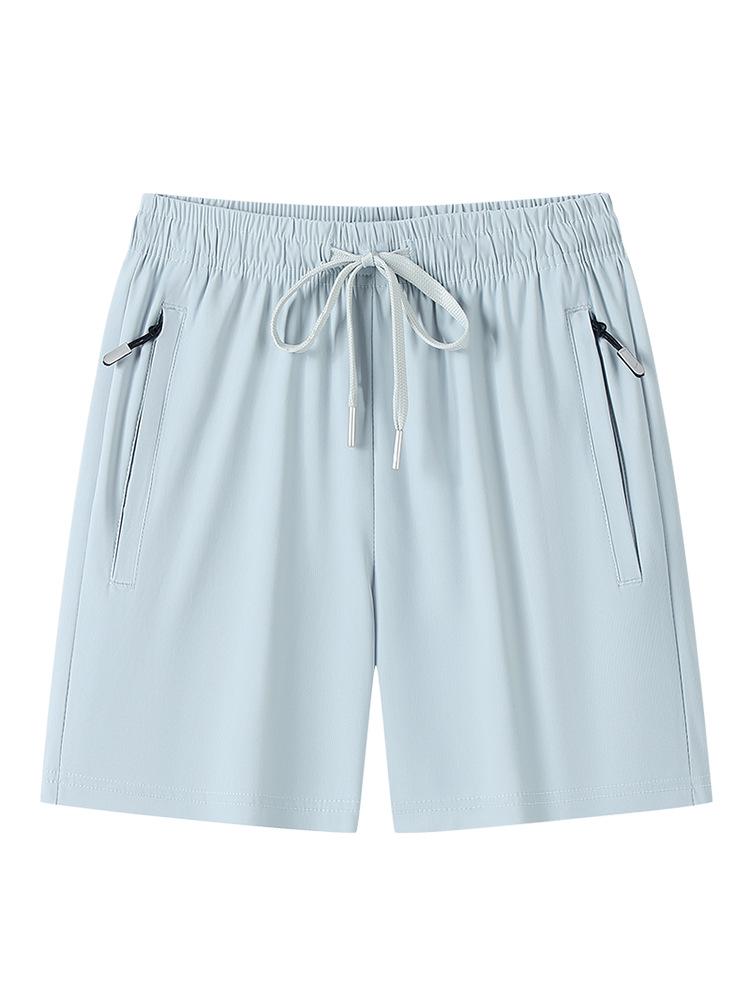 Women's Summer Ice Silk Shorts - Breathable, Versatile, Slimming Three-Quarter Pants with Customizable Logo Options.