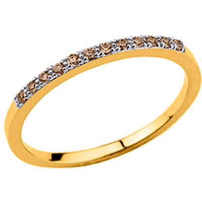 Gold Plated Wedding Ring 'Pour La Vie' Golden Amber - 1 Mm