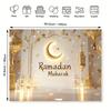 2D Glowing Ramadan Moon & Star Backdrop Wall Hanging Festival Background Cloth
