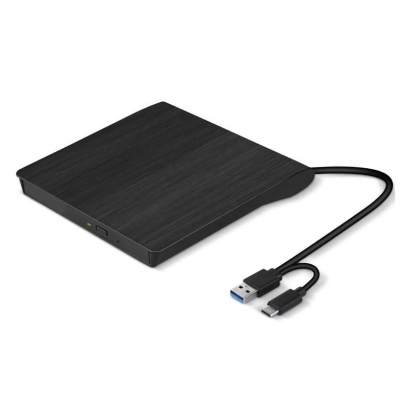 USB3.0 External CDDVD Burners Optical Drive for PC and Laptop with Double USB A & Type C Port