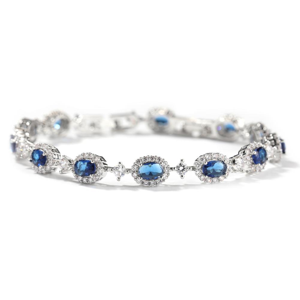 THE BLING KING Geometric Water Drop CZ Bracelet Iced Out Cubic Ziconia Bridal Bangle Women Anniversary Gift Luxury Jewelry 7inch bracelet