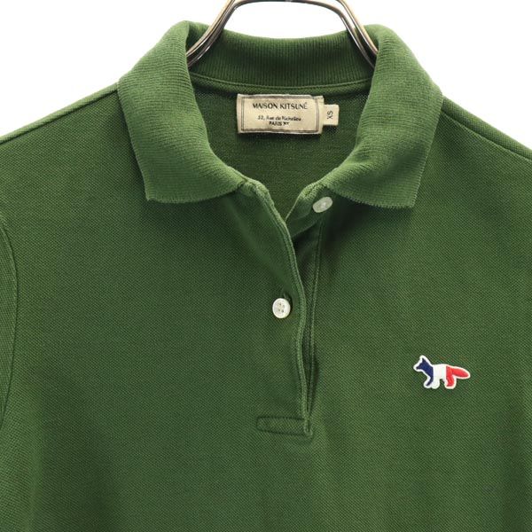 Maison Kitsune Short Sleeve Polo Shirt XS Green Women Used