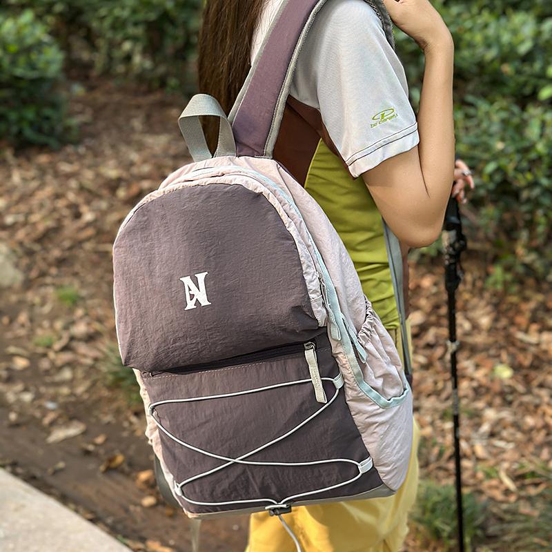 Contrast Color Backpack Men's And Women's Campus Student Schoolbag Lightweight Travel Backpack
