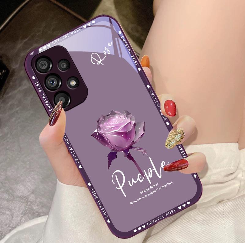 

Елегантний трояндовий червоний для Samsung Galaxy S10 4G S20 11E 30 S21 21Fe 22 S24 Pro S23 Ultra 5G S8 S9 Загартоване скло Чохол для телефону For Samsung S9