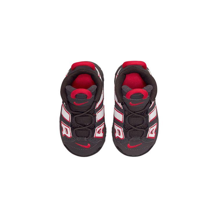 Nike Air More Uptempo TD Medium Ash Siren Red White Baby Sneakers Black DH9722-200