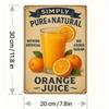 Vintage Metal Sign Simply Orange Juice Retro Kitchen Wall Decor Waterproof