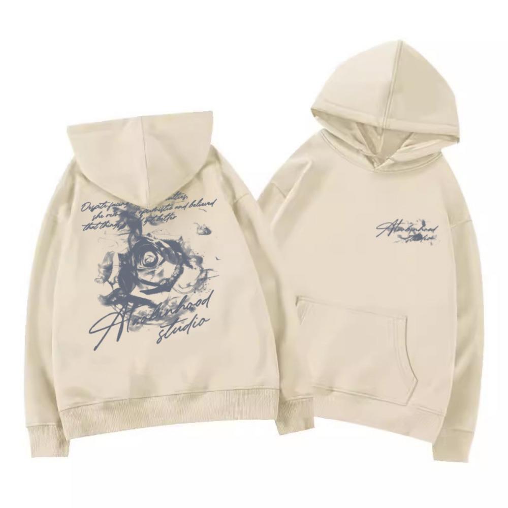 Rose Blume Männer Frauen Hoodie Pullover Outdoor Straße Lässig Locker Sport Komfort Sportlich Vielseitig Täglich Winter Herbst Sweatshirt