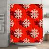 Snowflake Pattern Red Shower Curtain Christmas Decorations For Bathroom Modern Home Accessories