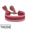 Customizable Handmade Bohemian Tassel Bracelet with Embroidered Logo - European & American Ethnic Friendship Style