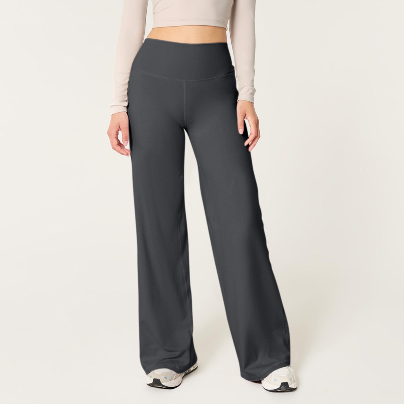 

Широкие брюки для женщин, брюки для йоги, спортивные штаны с высокой талией и карманами, эластичные брюки, удобные спортивные спортивные штаны для тренировок XL