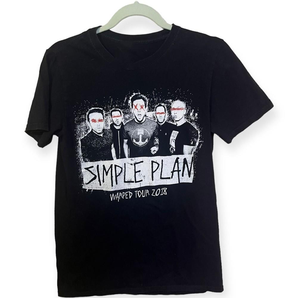 Vintage Simple Plan Black Warped Tour 2018 Band T-shirt BO323 Unisex T-Shirt S