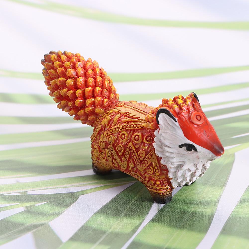 Animal Resin Crafts Ornaments Totem Fox Miniature Figurine Fox Totem Statue Desktop Decorations