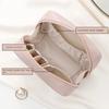 Zipper PU Cosmetic Bag Korean Style Travel Toiletry Bag Elegant Women Makeup Bag  Outdoor