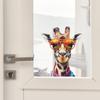 Cartoon Animal Personality Giraffe Head Glass Window Home Beautification Decorative Wall Stickers