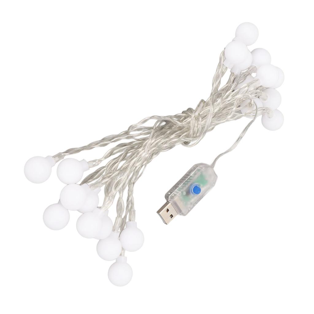 LED String Lights USB Plug and Play 8 Modes Waterproof Plug in String Lights for Indoor Outdoor Warm White