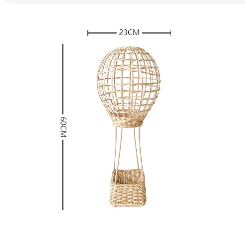 Pastoral Hand-woven Valentine's Day Children's Room Wall Hanging Rattan Hot Air Balloon Flower Basket Wall Decoration Basket