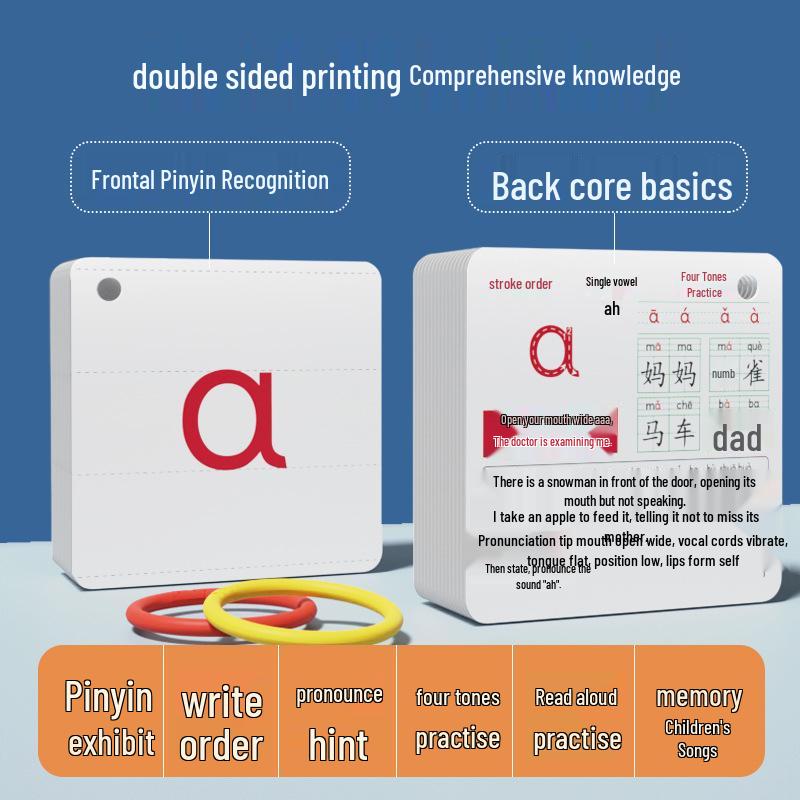 Pinyin Flashcards: Chinese Grade 1, Semester 1 - Renjiao Edition for Tone Learning