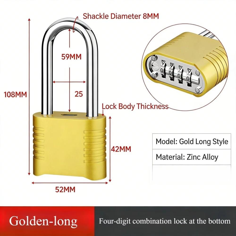 4 Digit Code Keyed Padlock Anti-theft Travel Suitcase Lock  Locker, Gym,Home Office