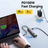 ESSAGER 7 In 1 Expansion Hub with 4K 30Hz HDMI/Type C/USB 3.0/SD TF Card Slot Docking Station