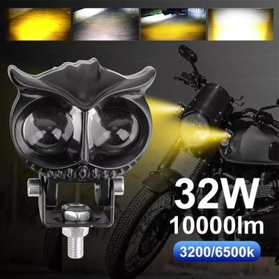 Owl Headlights External Modification Lights Motorcycle LED Bead Color Yellow Dual Dual Spotlights And White Lens Lights G7Q0