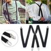 Unisex Sturdy Wedding Dress Trousers Belt Clip-on Adjustable Braces Suspenders Strap Clip