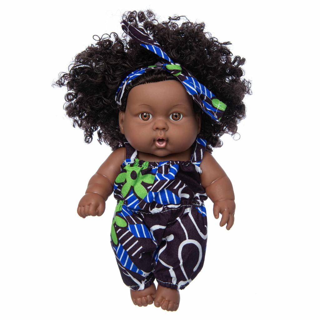 Black Black Baby Cute Curly Black 8-Inch Vinyl Baby Toy