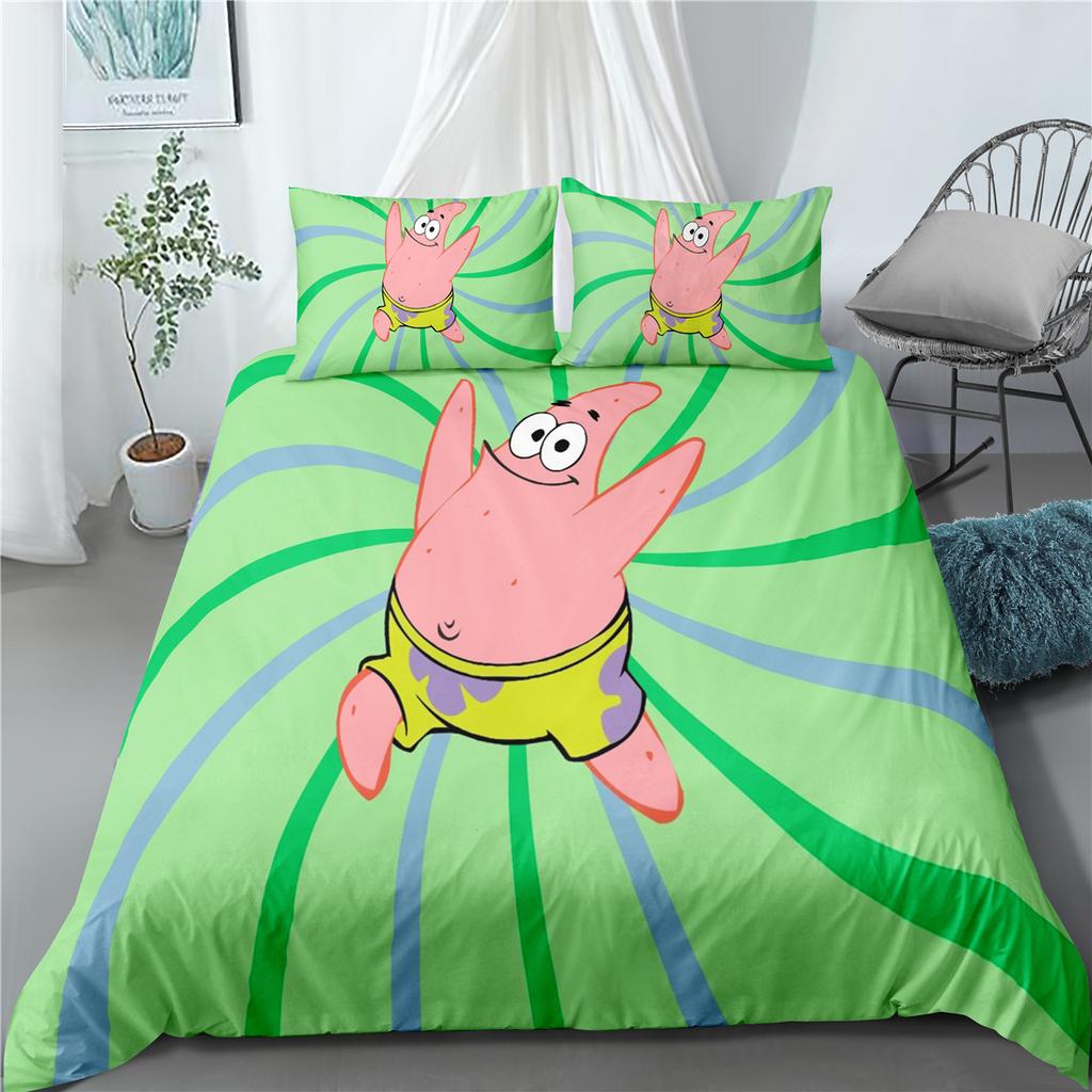 Baby Anime S-Spongebobs Duvet Cover And Pillowcases, Bedding Set Boy Girl Bedroom Decoration Children Single Double Large Size