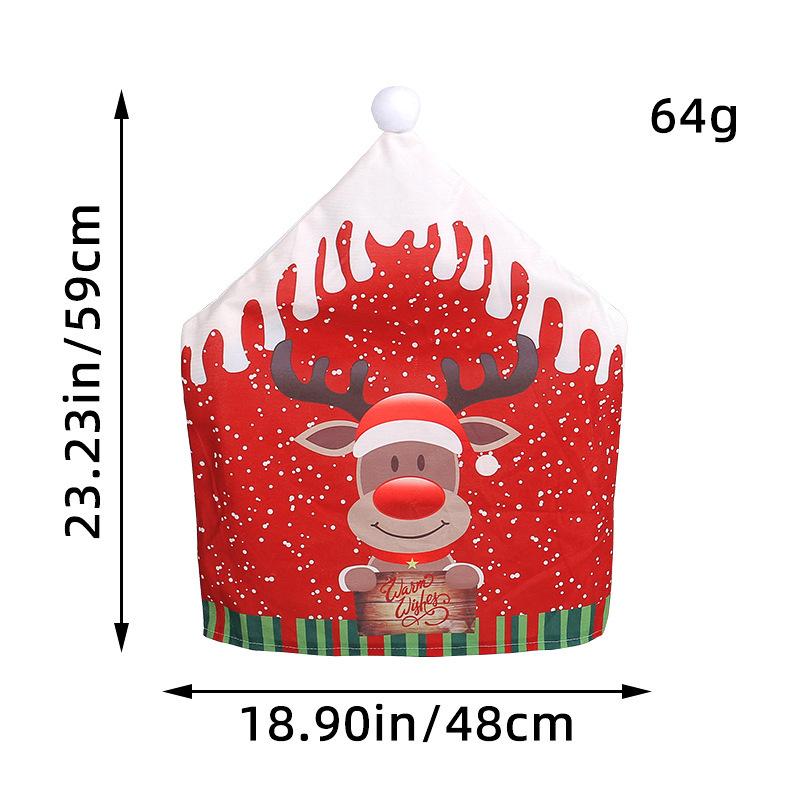 

Чехол на стул Санта-Клауса, нетканый чехол на стул со снеговиком, украшение для ресторана, бара, рождественское украшение