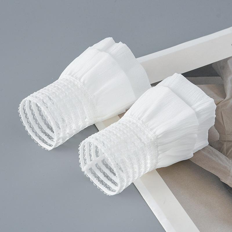 Simple Wrist Cuffs Wristband Elegant Shirt False Cuffs for Sweater Lace Detachable Sleeved Horn Cuffs Embroidery Accessories