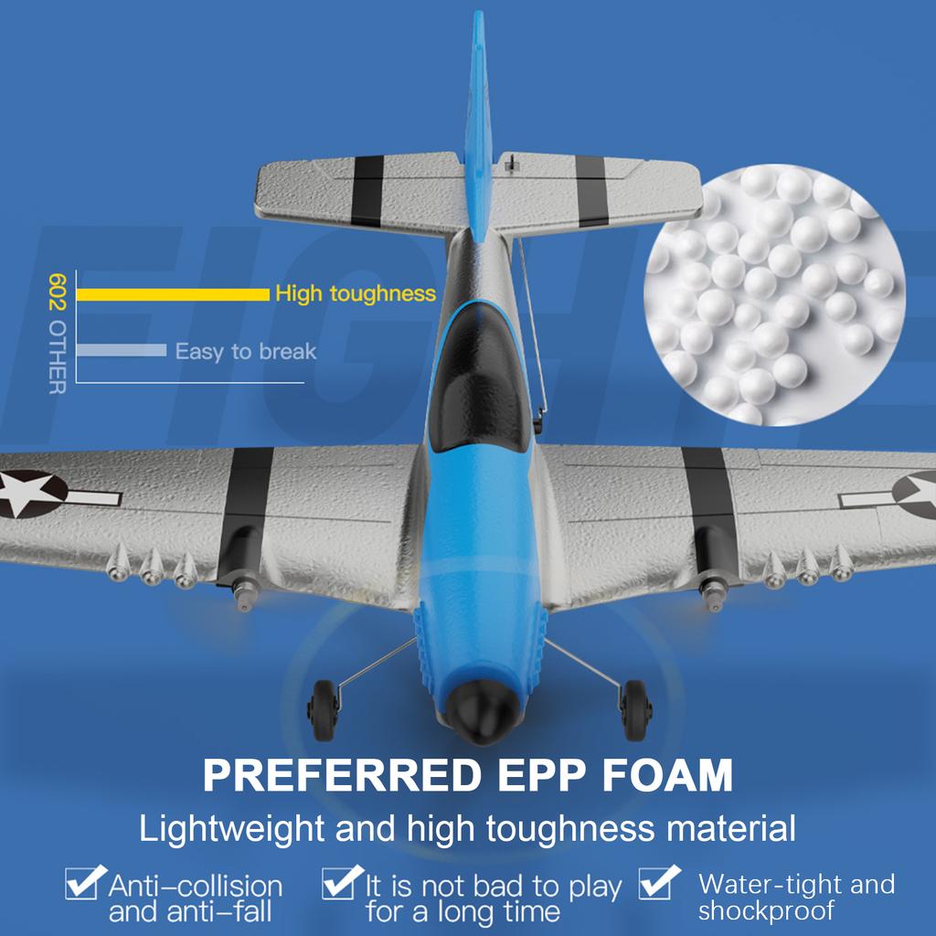 EPP Foam RC Glider Plane with Gyro Stabilizer, 2.4GHz Remote Control Airplane for Adults Beginners K