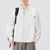 Arc Hem Cotton Lapel Shirt for Men's Japanese Simple and Versatile Large-size Jacket