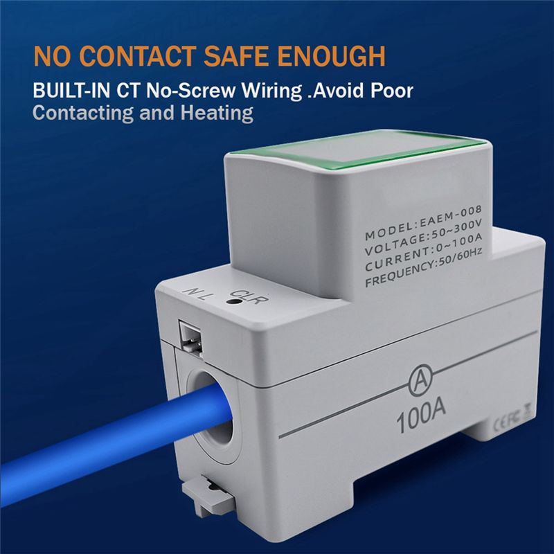 AEE4-4IN1 Din Rail AC Monitor AC50-300V 100A Voltage Current Watt KWH Power Digital Energy Meter Voltmeter Ammeter Wattmeter