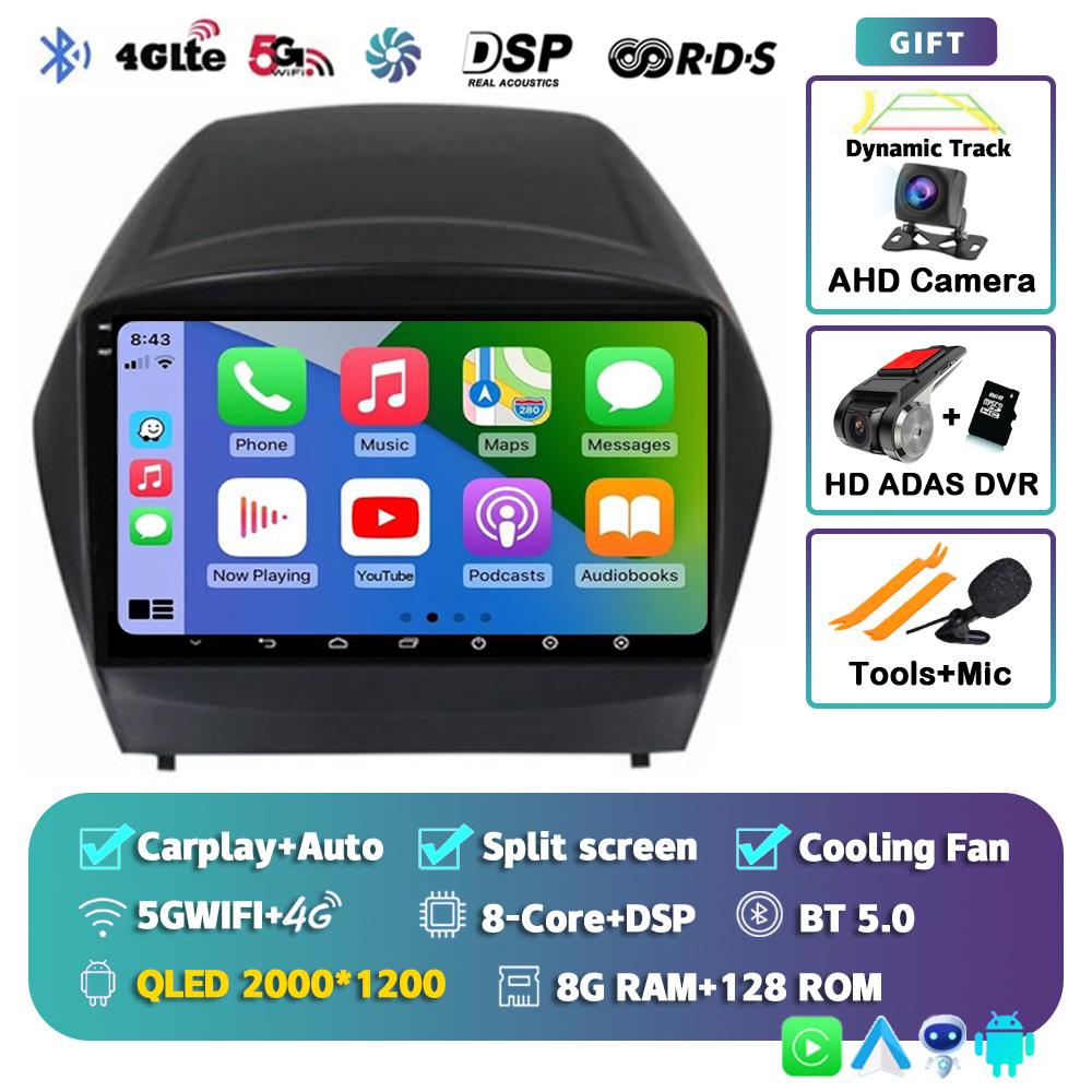 Android 14 Carplay Auto WIFI+4G Car Radio For Hyundai Tucson 2 LM IX35 2009-2015 Multimedia Video Player Navigation GPS DSP 2din