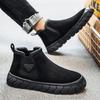 Man High Top Casual Men Shoes Flat Botas Chelsea De Hombre Autumn Khaki Chelsea Boots for Men Comfort Slip-on Ankle Boots for