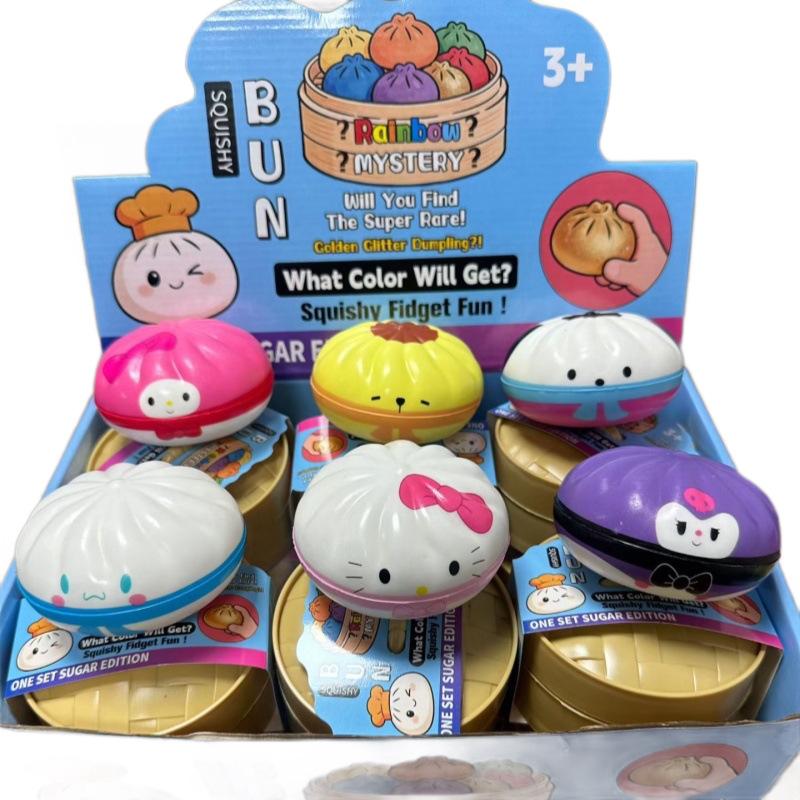 Gombóc Squishy Zsemle Baozi Gombóc Mystery Box Színes Étel Squishy Szenzoros Gyurma Golyó Stresszoldó Nyomkodható Golyók