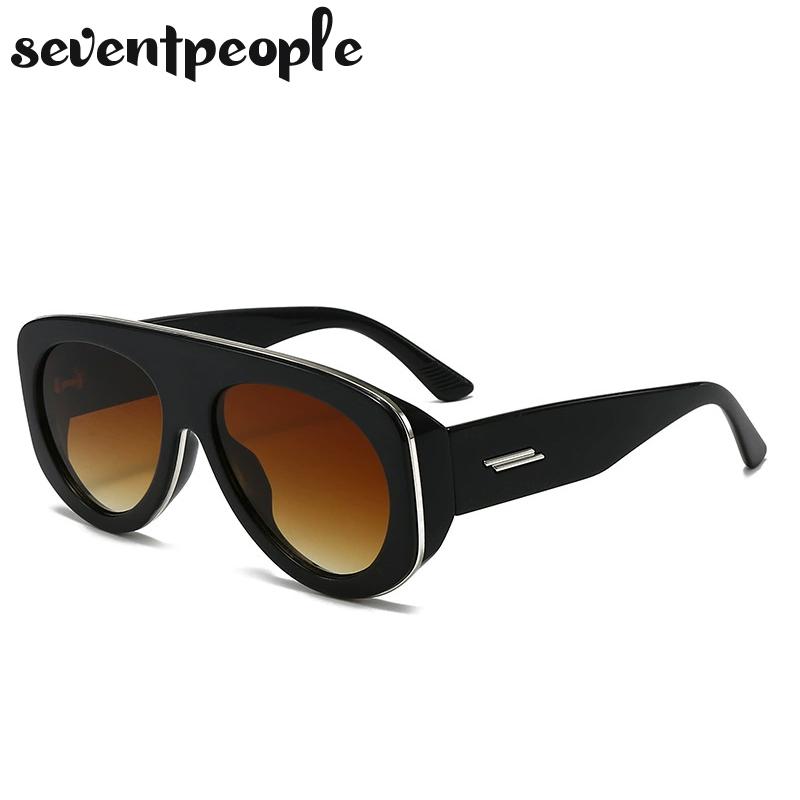 Oversized Y2K Punk Pilot Sunglasses Women Luxury Brand Vintage Shield Oval Sunglass Fashion Outdoor Toad Mirror For Ladies