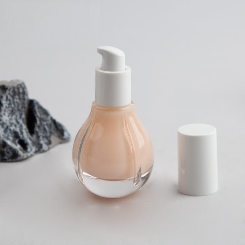 30 ml Glasflaschen für Lotionen für Reisen, Glühbirnenform, Klare leere Pumpflasche für kosmetische Cremes, Make-up, Ätherische Öle