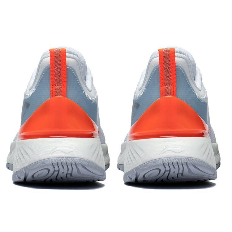 Li Ning Yue Ying Element Bequeme Rebound Stoßdämpfung Rutschfest Low-Top Laufschuhe Herren Sneaker Weiß Orange ARHS007-6