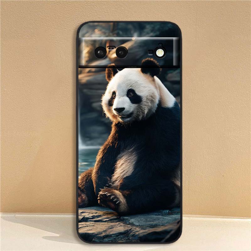 

Cartoon Anime Panda Cute Phone Case For Google Pixel 10 9a 9 8A 8 7 7A 6 6A Pro XL 2024 5G Black Soft TPU Silicone Google Pixel 6a