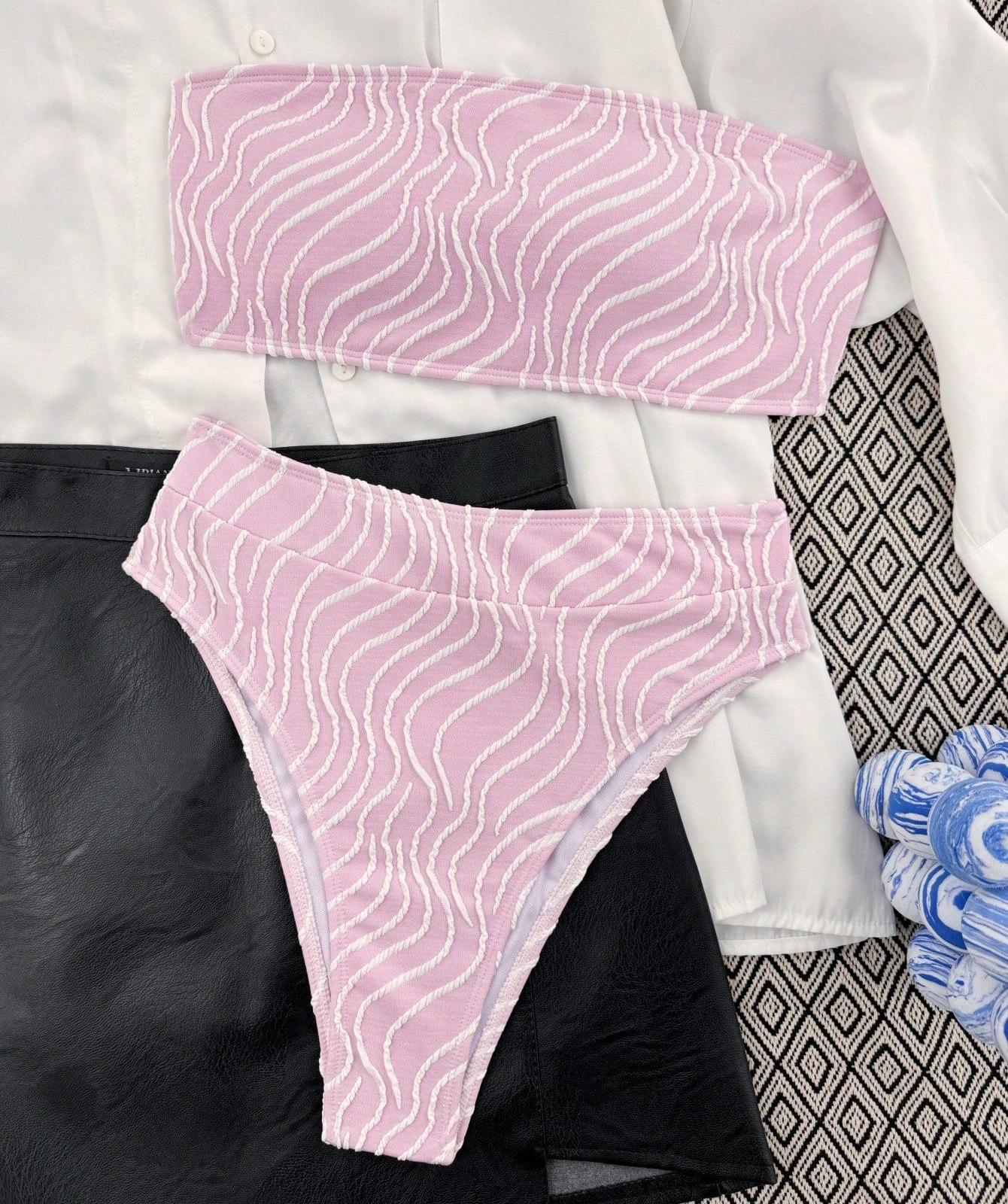 

Женский купальник, однотонный, облегающий грудь, высокая талия, раздельный купальник, комплект бикини, пляжная одежда, купальные костюмы, 8 цветов M розовый