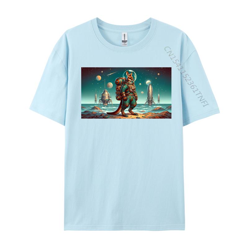 Atompunk Kangaroo Astronaut Tshirts All Cotton Tops Shirt for Unisex Beach Tshirts Brand New Graphic Tees