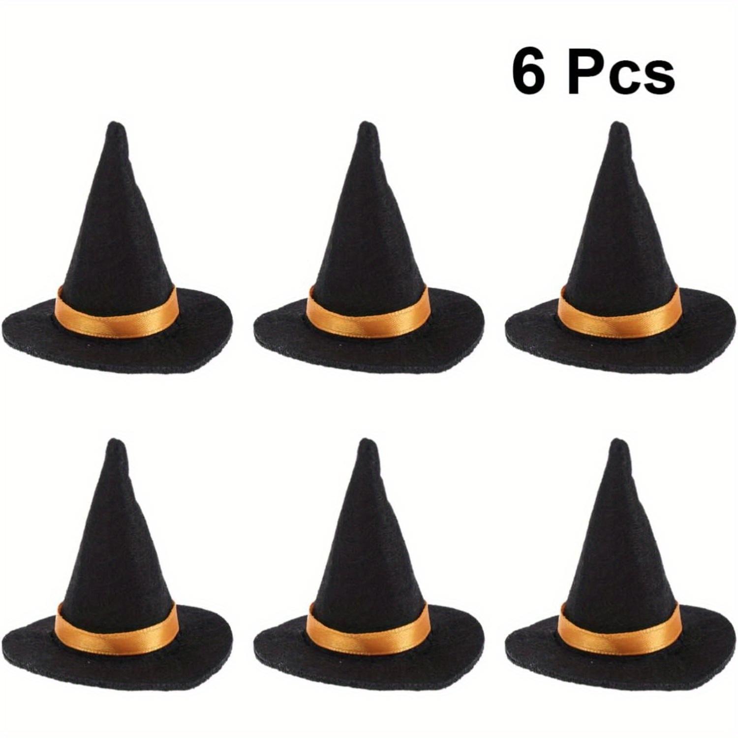 6pcs Mini Witch Hat Halloween Mini Decoration Cover for Crafts Halloween Witch Felt Witch Hats for Crafts Decoration Halloween