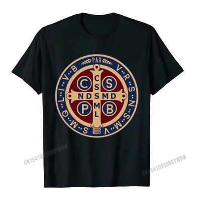 Der Heilige Benedikt Medizinisch Katholisch Pullover T-Shirts Camisas Damen Slim Fit Damen T-Shirt Bedrucktes T-Shirt Locker Geek
