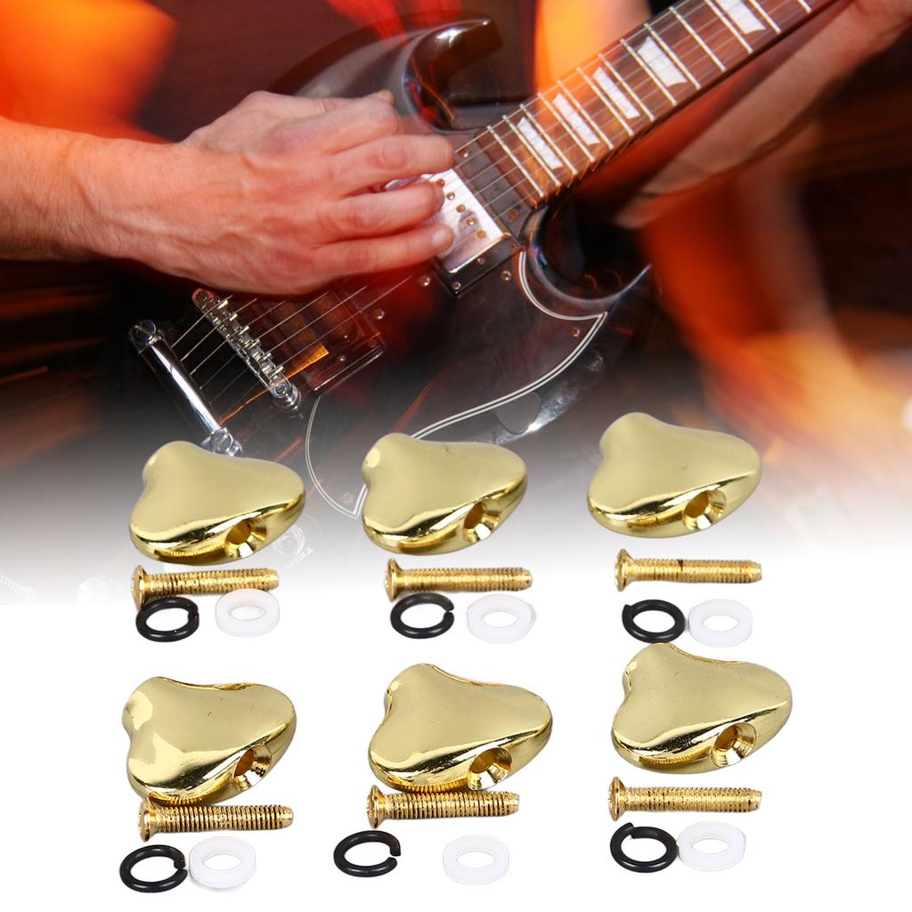 6 Stück Gitarrenmechanik-Knopf Exquisite Fischschwanzform Bequemer Griff Metall Stimmwirbelkopf