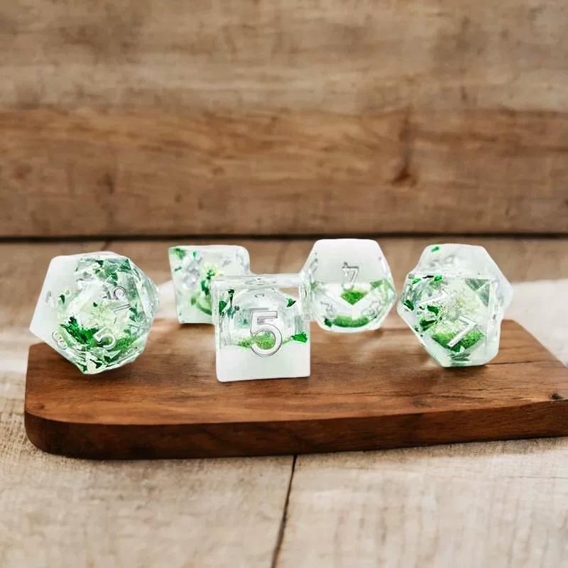 Resin Quicksand Christmas Series DND Dice COC Running Polyhedron Tabletop Role Playing Game Resin