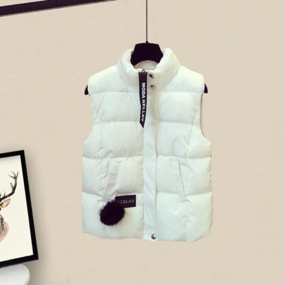 Down Cotton Vest Women's Autumn New Casual Bread Cotton Jacket for Wearing Outside Jacket with Vest Cotton and Camisole